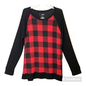 Sonoma women's large red/black checked long sleeves sweater. 2033